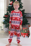 Pijamas de Navidad familiares con estampado rojo de invierno