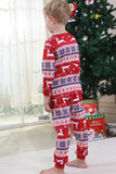 Pijamas de Navidad familiares con estampado rojo de invierno