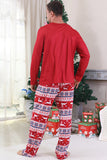 Pijamas de Navidad familiares con estampado rojo de invierno