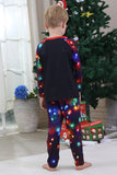 Conjuntos de pijamas de Navidad a juego con estampado de árbol de luces navales