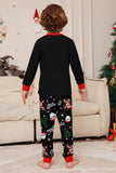 Conjuntos de pijamas a juego con estampado de Santa Claus en negro