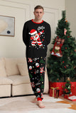 Conjuntos de pijamas a juego con estampado de Santa Claus en negro