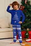 Pijamas de Navidad a juego de manga larga con árbol estampado rojo
