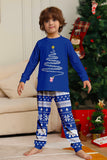 Pijamas de Navidad a juego de manga larga con árbol estampado rojo