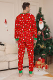 Conjunto de pijamas a juego para familias con estampado rojo acogedor de Navidad