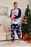 Pijamas de Navidad a juego con estampado de muñeco de nieve gris azul