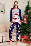 Pijamas de Navidad a juego con estampado de muñeco de nieve gris azul
