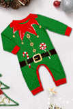 Conjunto de pijama a juego familiar con estampado de rayas horizontales verdes