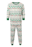 Pijamas familiares a juego con estampado de árbol de Navidad blanco