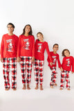 Conjunto de pijamas a juego con estampado de muñeco de nieve a cuadros rojos para Navidad
