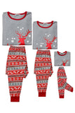 Conjunto de pijamas a juego con estampado de alce y estampado de alce gris rojo