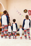 Juegos de pijama familiar de dos piezas con estampado de árbol de Navidad verde y cuello redondo