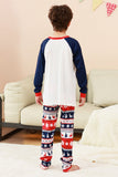 Juegos de pijama familiar de dos piezas con estampado de árbol de Navidad verde y cuello redondo