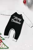 Conjunto de pijama familiar a juego navideño de manga larga negra