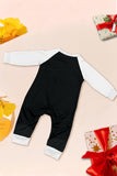 Conjunto de pijama familiar a juego navideño de manga larga negra