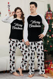 Conjunto de pijama familiar a juego navideño de manga larga negra