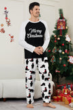Conjunto de pijama familiar a juego navideño de manga larga negra