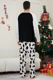 Conjunto de pijama familiar a juego navideño de manga larga negra