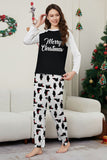 Conjunto de pijama familiar a juego navideño de manga larga negra