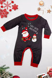 Pijama familiar a juego navideño gris oscuro con estampado navideño