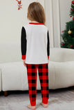 Conjunto de pijama familiar de manga larga estampado en negro y rojo para la Navidad, a juego