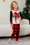 Conjunto de pijama familiar de manga larga estampado en negro y rojo para la Navidad, a juego