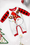 Conjunto de pijama familiar de manga larga estampado en negro y rojo para la Navidad, a juego