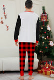 Conjunto de pijama familiar de manga larga estampado en negro y rojo para la Navidad, a juego