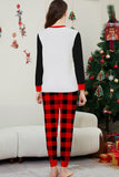 Conjunto de pijama familiar de manga larga estampado en negro y rojo para la Navidad, a juego