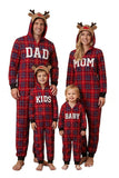 Conjunto de pijama familiar a juego con capucha de reno de manga larga y manga larga de manga larga en red