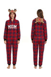 Conjunto de pijama familiar a juego con capucha de reno de manga larga y manga larga de manga larga en red