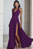 Vestido formal largo plisado de gasa halter de línea A negro