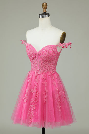 Vestido de cóctel corto sin espalda azul marino con apliques