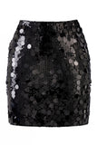 Falda de noche para salir para la noche con brillo y llena de lentejuelas grandes y glamurosa de lentejuelas grandes