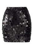 Falda de noche para salir para la noche con brillo y llena de lentejuelas grandes y glamurosa de lentejuelas grandes