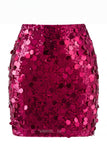 Falda de noche para salir para la noche con brillo y llena de lentejuelas grandes y glamurosa de lentejuelas grandes
