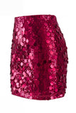 Falda de noche para salir para la noche con brillo y llena de lentejuelas grandes y glamurosa de lentejuelas grandes