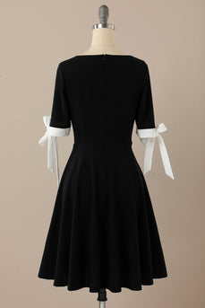Negro estilo retro 1950s Swing vestido
