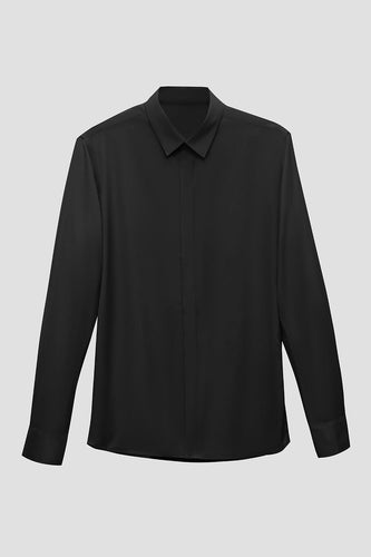 Camisa negra de traje de hombre