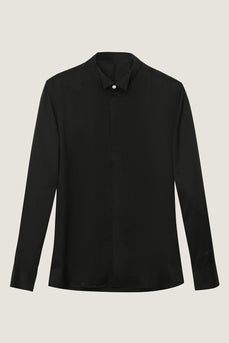 Camisa negra de manga larga traje de hombre