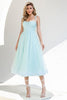 Cargar imagen en el visor de la galería, A Line Spaghetti Straps Light Green Prom Party Dress
