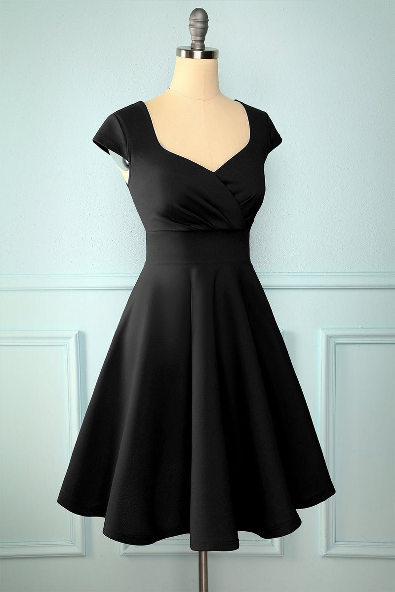 Cargar imagen en el visor de la galería, 1950s Vestido Retro Negro