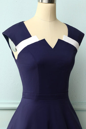 Vestido azul marino de los años 50