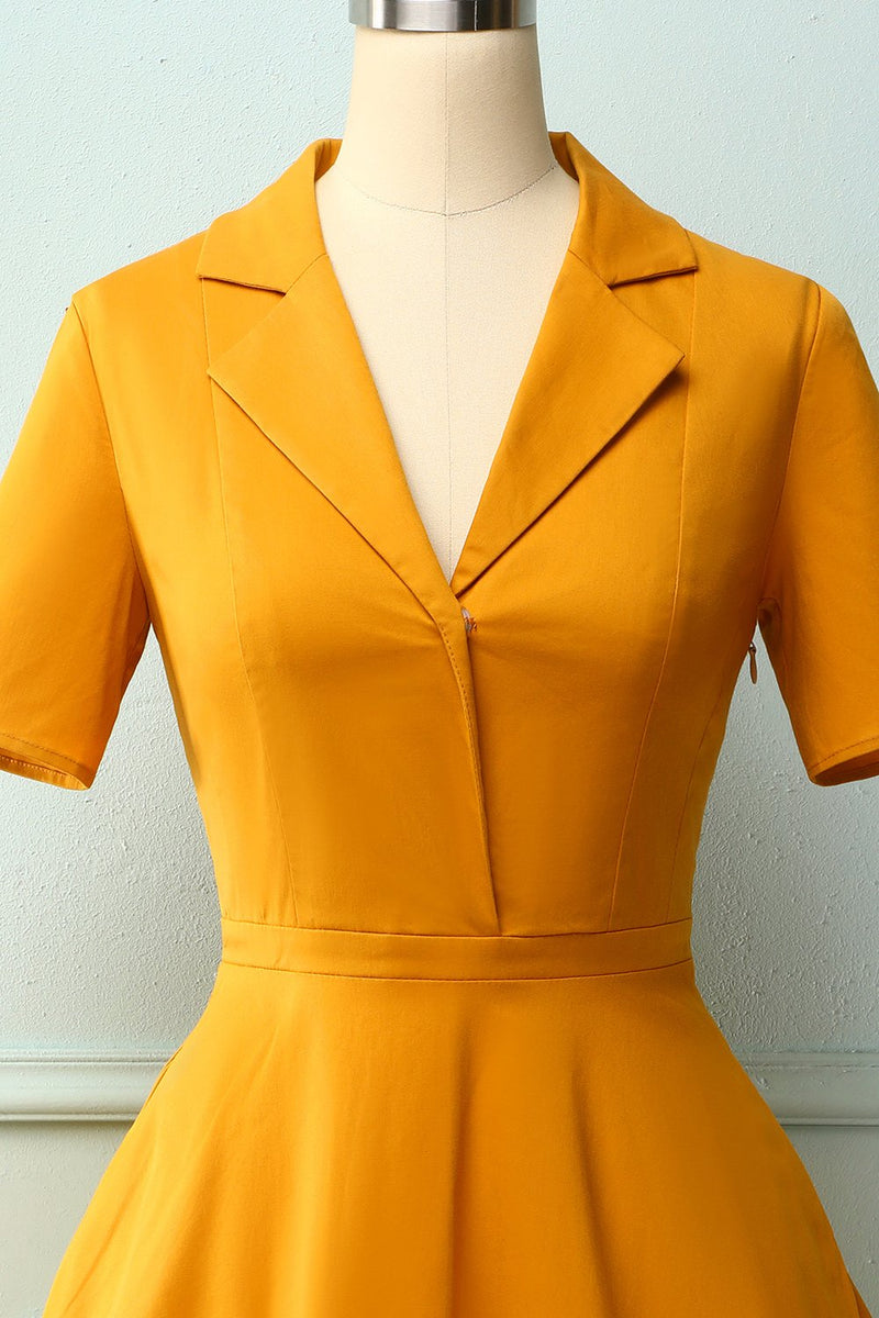 Cargar imagen en el visor de la galería, Vestido amarillo de los años 50