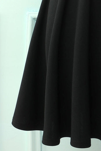 Vestido vintage de cuello alto negro