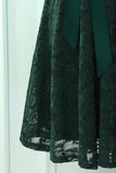 Vestido de encaje cuello en V verde