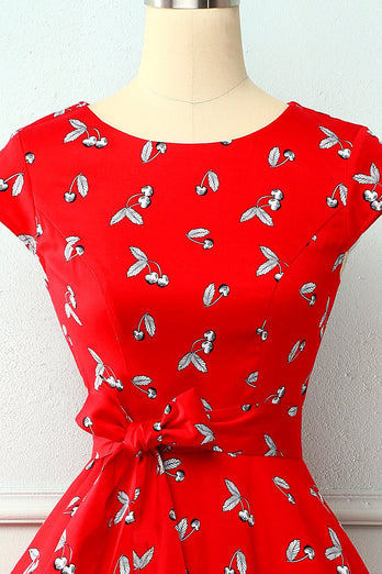 Vestido de cereza rojo de los años 50
