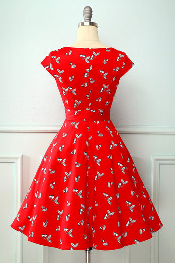 Vestido de cereza rojo de los años 50