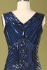 Cargar imagen en el visor de la galería, Vestido vintage con lentejuelas azules de los años 20