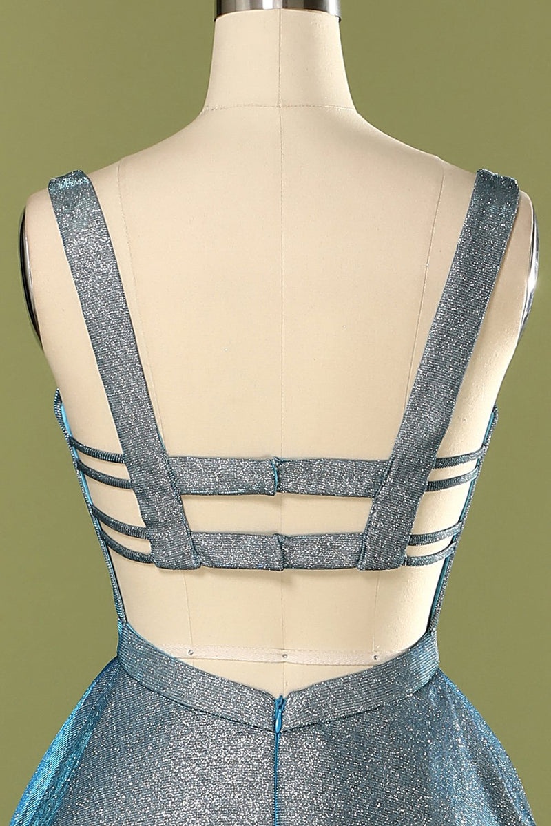 Cargar imagen en el visor de la galería, Vestido de fiesta largo con espalda abierta azul